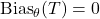 \operatorname{Bias}_{\theta}(T)=0