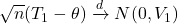 \sqrt{n}(T_1-\theta)\xrightarrow{d}N(0,V_1)