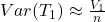Var(T_1)\approx\frac{V_1}{n}