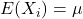 E(X_i)=\mu