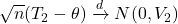 \sqrt{n}(T_2-\theta)\xrightarrow{d}N(0,V_2)